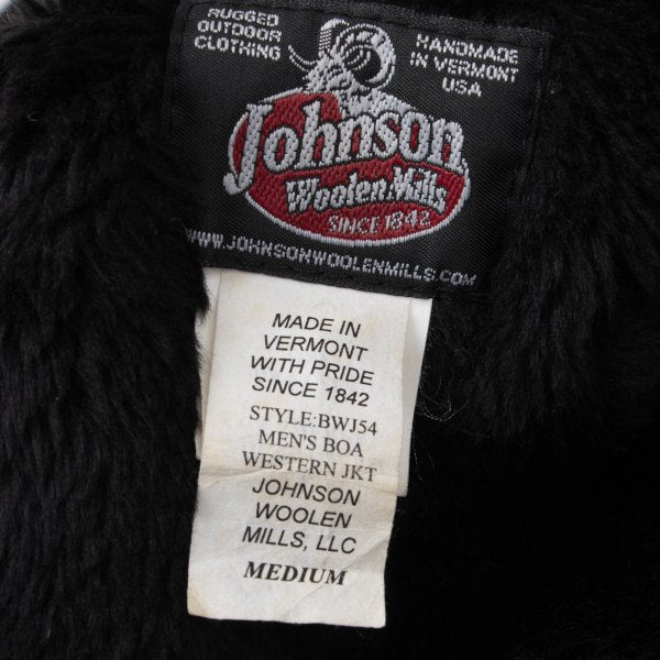 Johnson Woolen Mills Boa Lined Wool Jacket Black Size M