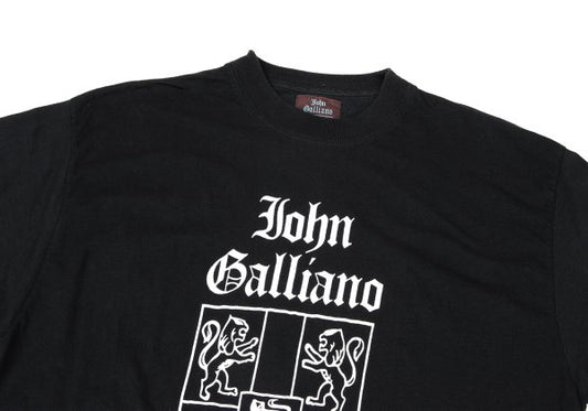 John Galliano 89SS Logo Print T-Shirt Black Size L