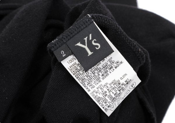 Y's Dot Poem Print Raw Cut Cotton Top Black Size 2
