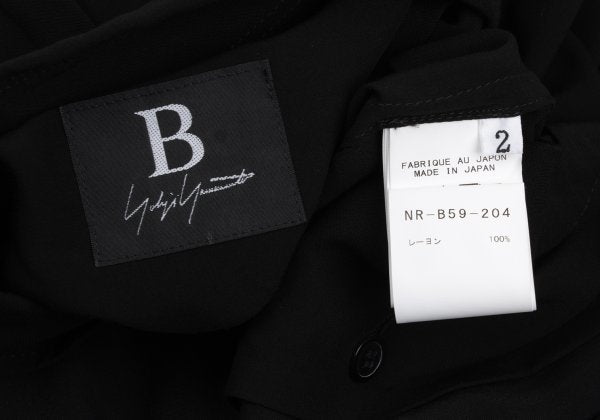 B Yohji Yamamoto 20AW Floral Print Rayon Shirt Black Size 2