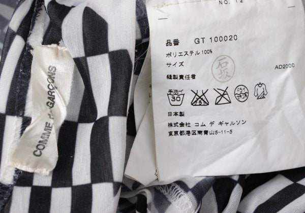 COMME des GARCONS Sheer Checker Print Top Black Size S