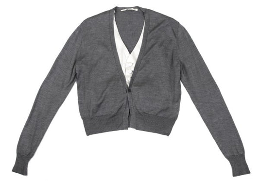 LIMI feu Silk Vest Layered Knit Cardigan Gray Size S