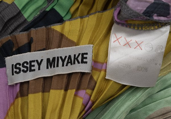 ISSEY MIYAKE Graphic Print Pleated Tank Top Multi Size M