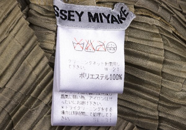 ISSEY MIYAKE Polyester Pleated T-Shirt Beige Size M