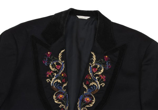 YOSHIYUKI KONISHI Pile Trim Jacket Black/Gold Size L