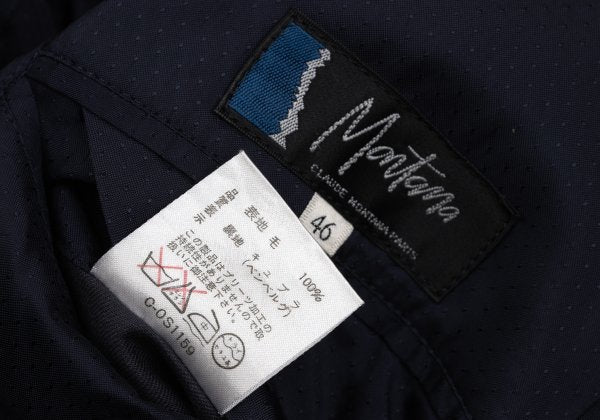 CLAUDE MONTANA Front Tuck Design Wool Jacket Navy Size 46