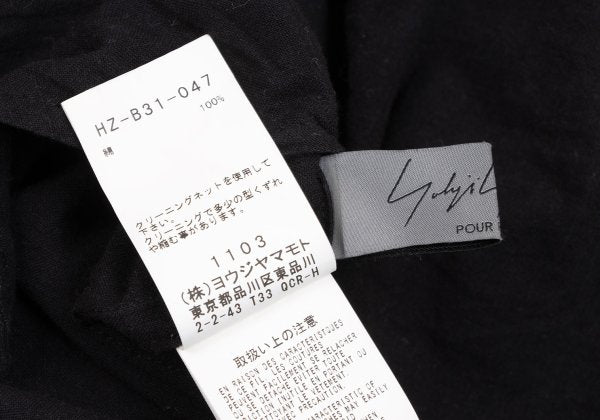 Yohji Yamamoto POUR HOMME 23SS Cotton Shirt Black Size 3