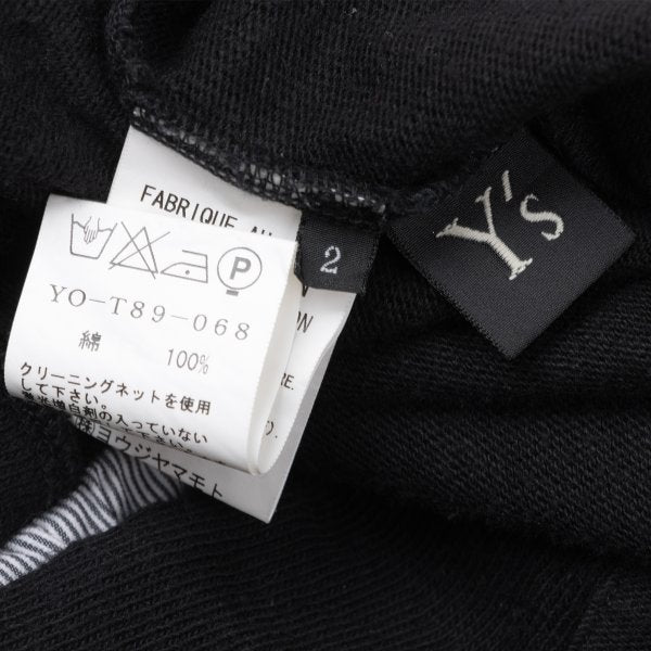 Y's Cotton Cut-Off Raglan Sleeve Cardigan Black Size 2