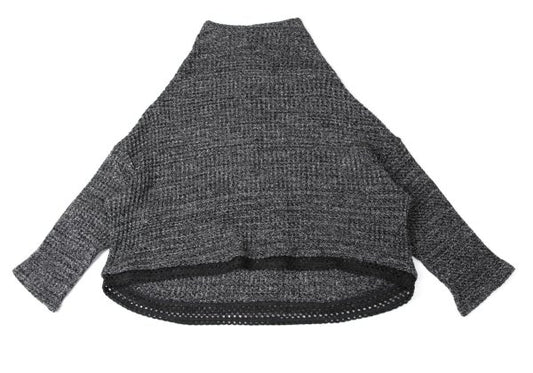 gomme Cotton Blend Wide Neck Knit Sweater Gray Size M
