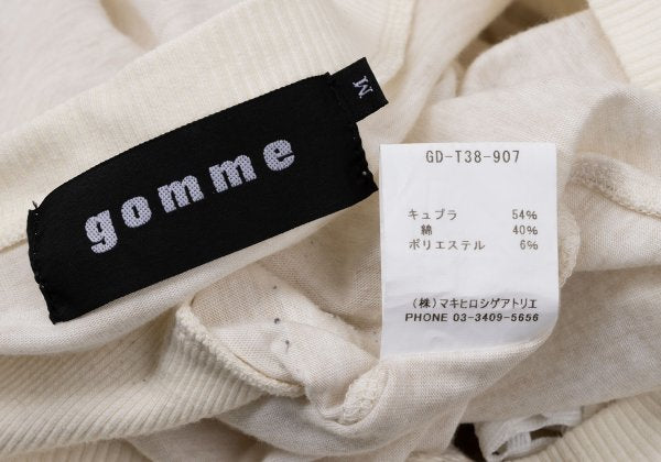 gomme Mixed Panel Design T-Shirt Off-White Size M