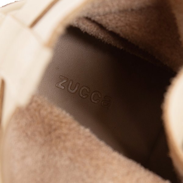 zucca Double Belt Leather Engineer Boots Beige Size 23.5CM