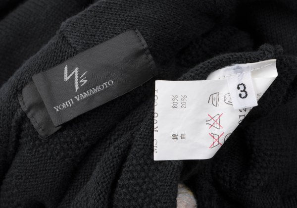 Y's for men Diamond Weave Sleeveless Hoodie Black Size 3