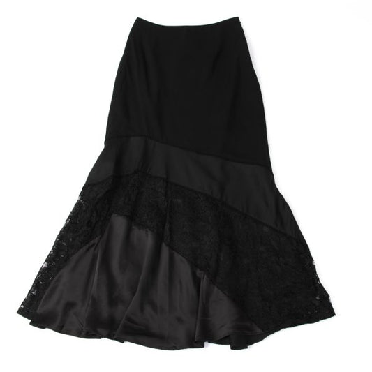 ATSURO TAYAMA Flower Lace Switching Midi Skirt Black Size 36