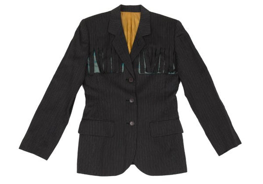 Jean Paul GAULTIER FEMME Fringe Stripe Jacket Black Size 40