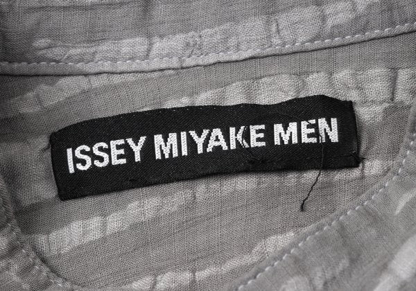 ISSEY MIYAKE MEN Weave Panel Band Collar Shirt Gray Size M