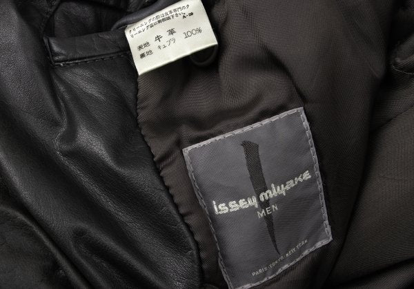 ISSEY MIYAKE MEN Cow Leather Shawl Collar Jacket Size M