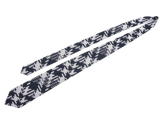 ISSEY MIYAKE MEN Blue Houndstooth Jacquard Silk Tie
