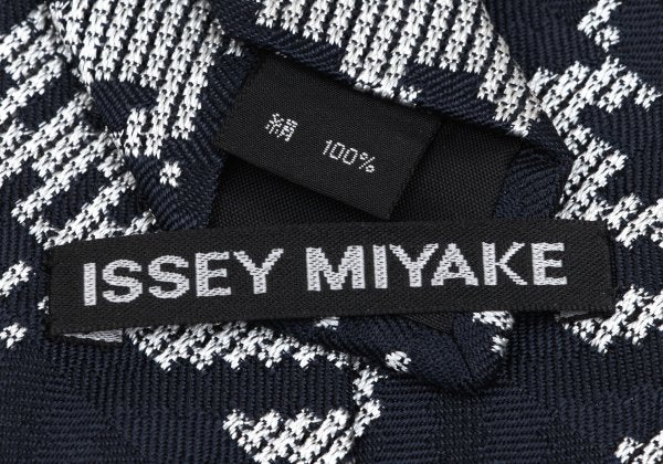 ISSEY MIYAKE MEN Blue Houndstooth Jacquard Silk Tie