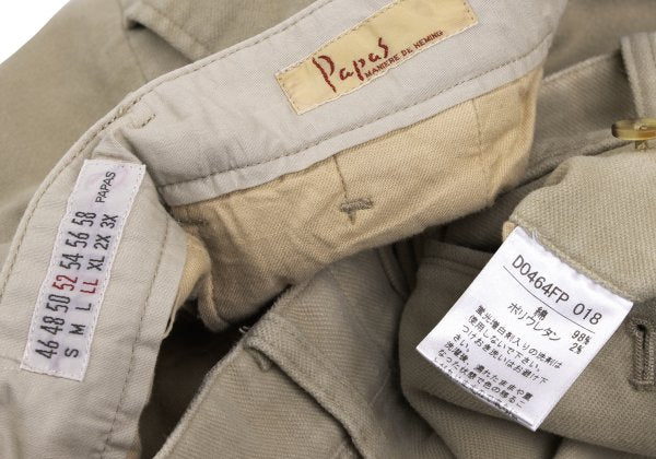Papas Cotton Blend Stretch Pants Beige Size 52LL