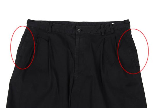 Papas Black Cotton Blend Stretch Two-Pleat Pants Size 52LL