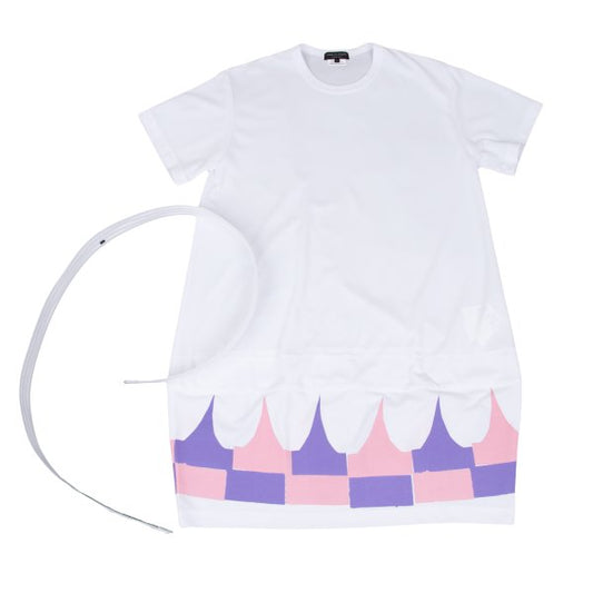 COMME des GARCONS HOMME PLUS Hem Print T-Shirt White Size S
