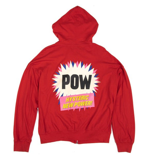 HYSTERIC GLAMOUR Back Print Cotton Zip Hoodie Red Size F