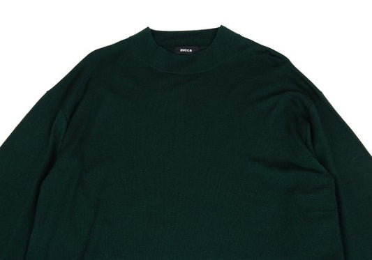 zucca Forest Green Wool Side Button Mock Neck Sweater Size M