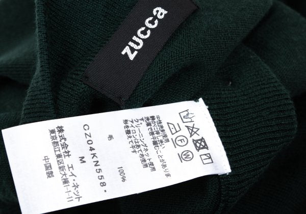 zucca Forest Green Wool Side Button Mock Neck Sweater Size M
