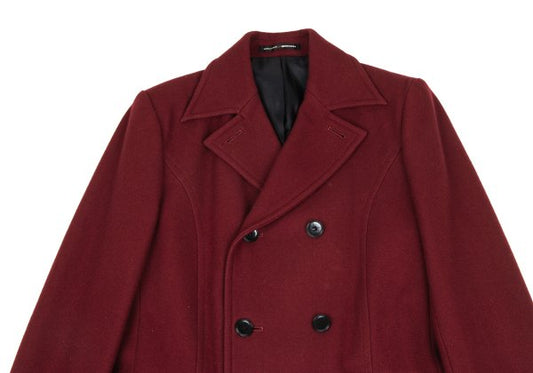 Jean Paul GAULTIER HOMME objet Wool P-Coat Bordeaux Size 46
