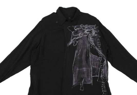BLACK Scandal Yohji Yamamoto Message Shirt Black Size 2