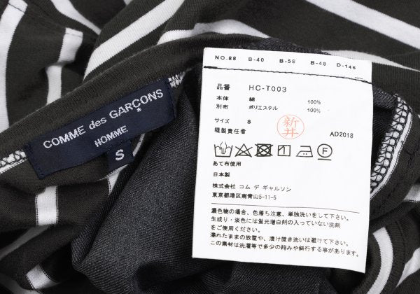 COMME des GARCONS HOMME Border T-Shirt Drawstring Hem Size S