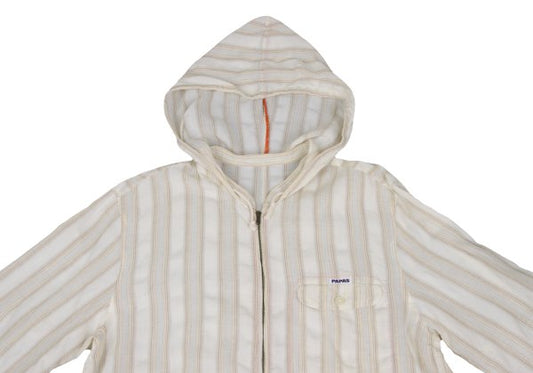Papas Striped Hooded Shirt Off-White Size 50L