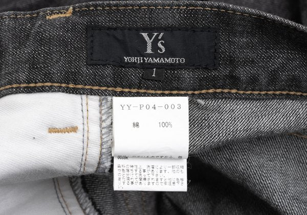 Y's Asymmetrical Pocket Design Denim Jeans Black Size 1