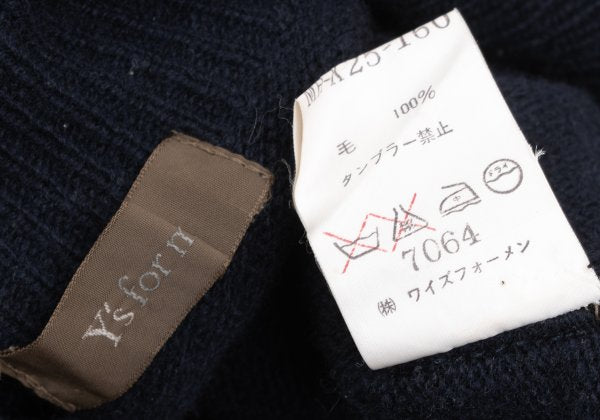 Y's for men Wool Turtleneck Sweater Navy Size L