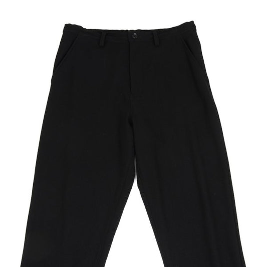 Y's 22AW Wool Raw-Edge Waist Tapered Pants Black Size 1