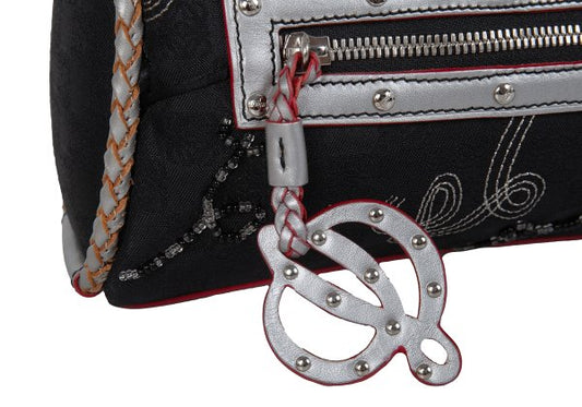 LOEWE Charm Zip Braided Handle Bag Black