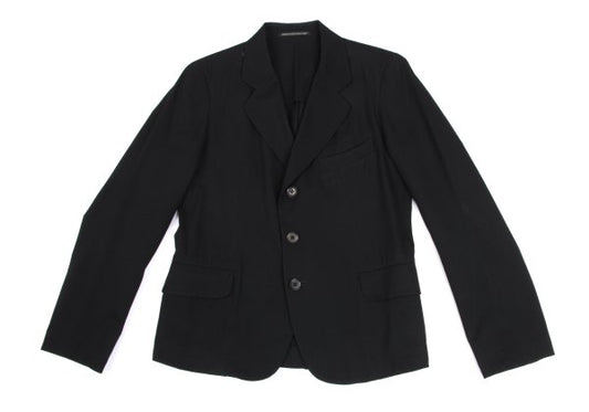 Y's Wool Gabardine Tailored Blazer Black Size 2