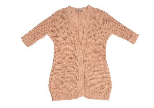 Theory luxe Cotton Linen Low Gauge Cardigan Pink Size 38