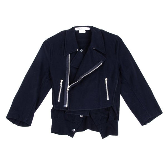 COMME des GARCONS Cardigan Docked Rider Jacket Blue Size XS