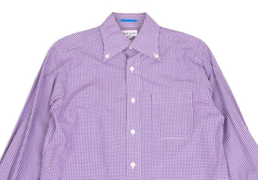 Paul Smith Purple Gingham Check Button-Down Shirt Size S