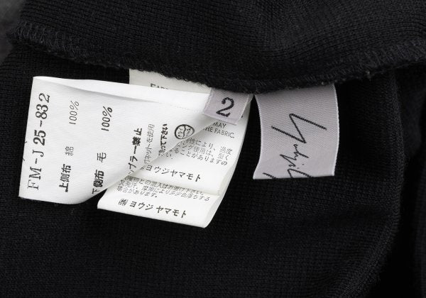 Yohji Yamamoto FEMME Knit Panel Denim Jacket Gray Size 2