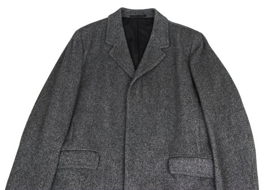 Theory Wool Blend Kersey Chesterfield Coat Black Size 42