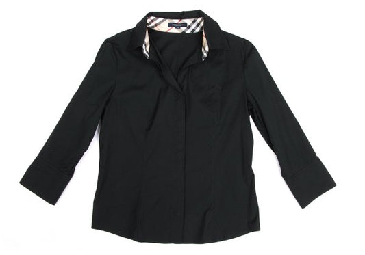 BURBERRY LONDON Cotton Stretch Shirt Black Size 38