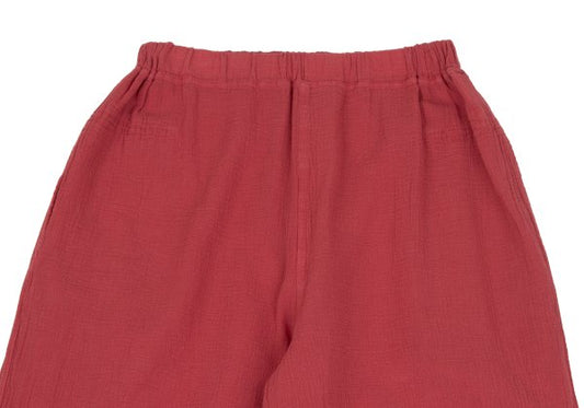 Plantation Crinkle Effect Pants Red Size M