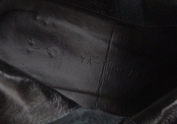 Y's Smooth Leather Platform Zip-Up Boots Black Size 23.5CM
