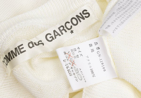 COMME des GARCONS Acrylic Short Sleeve Sweater White Size M