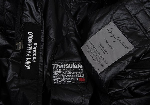 Yohji Yamamoto POUR HOMME Quilted Nylon Coat Black Size 4