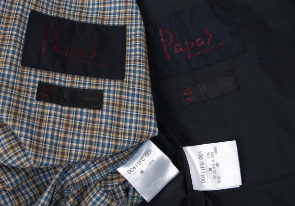 Papas Cotton Poly Check Liner Coat Navy Size 48M