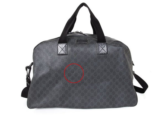 GUCCI GG Black GG Supreme PVC Coated Boston Bag