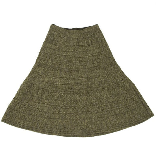 yoshie inaba Wool Cable Knit Midi Skirt Green Size 9